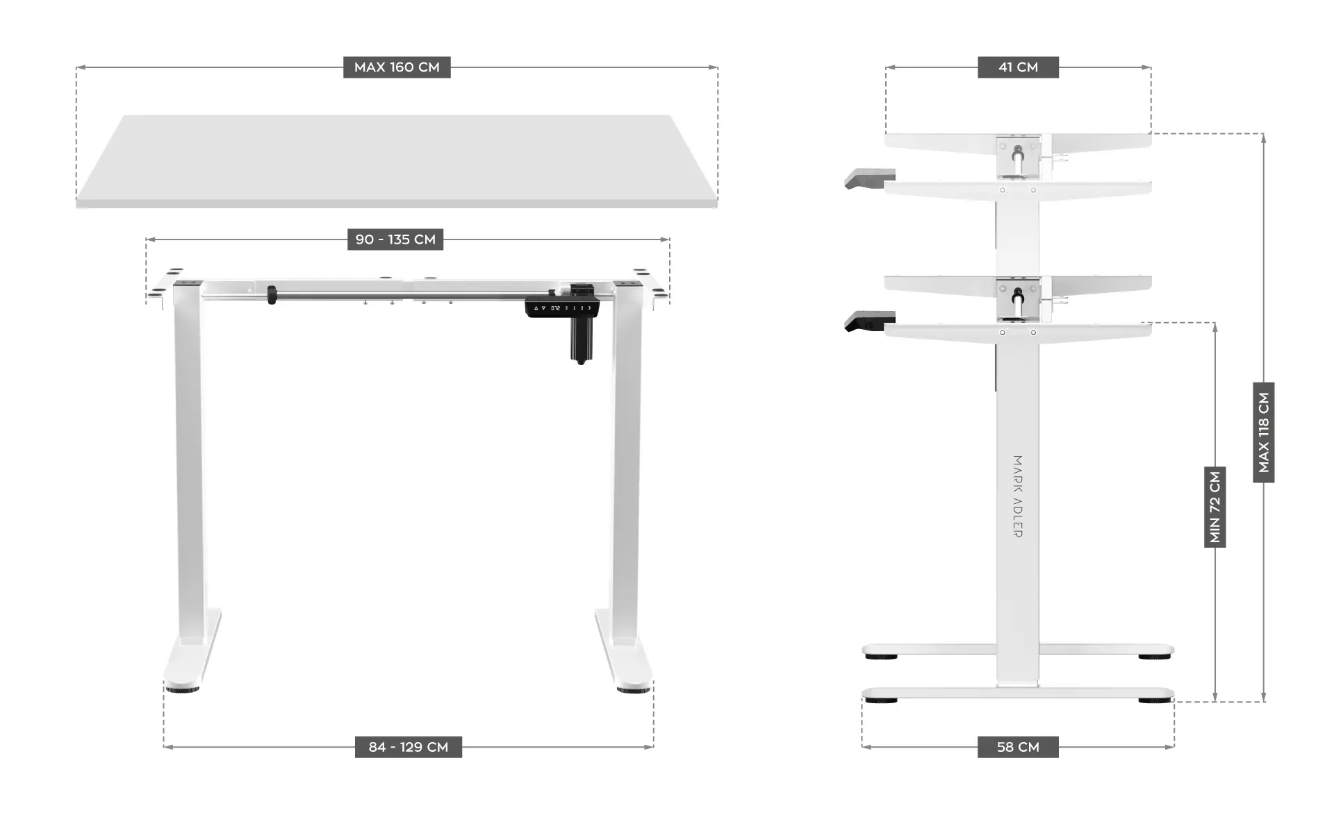 фото Геймерський ігровий стіл Mark Adler Xeno 4.1 White