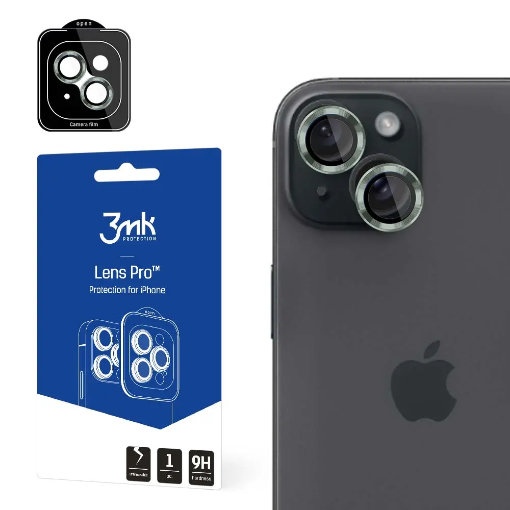 Szkło hartowane 3mk Lens Protection Pro do iPhone 15 Plus Zielony