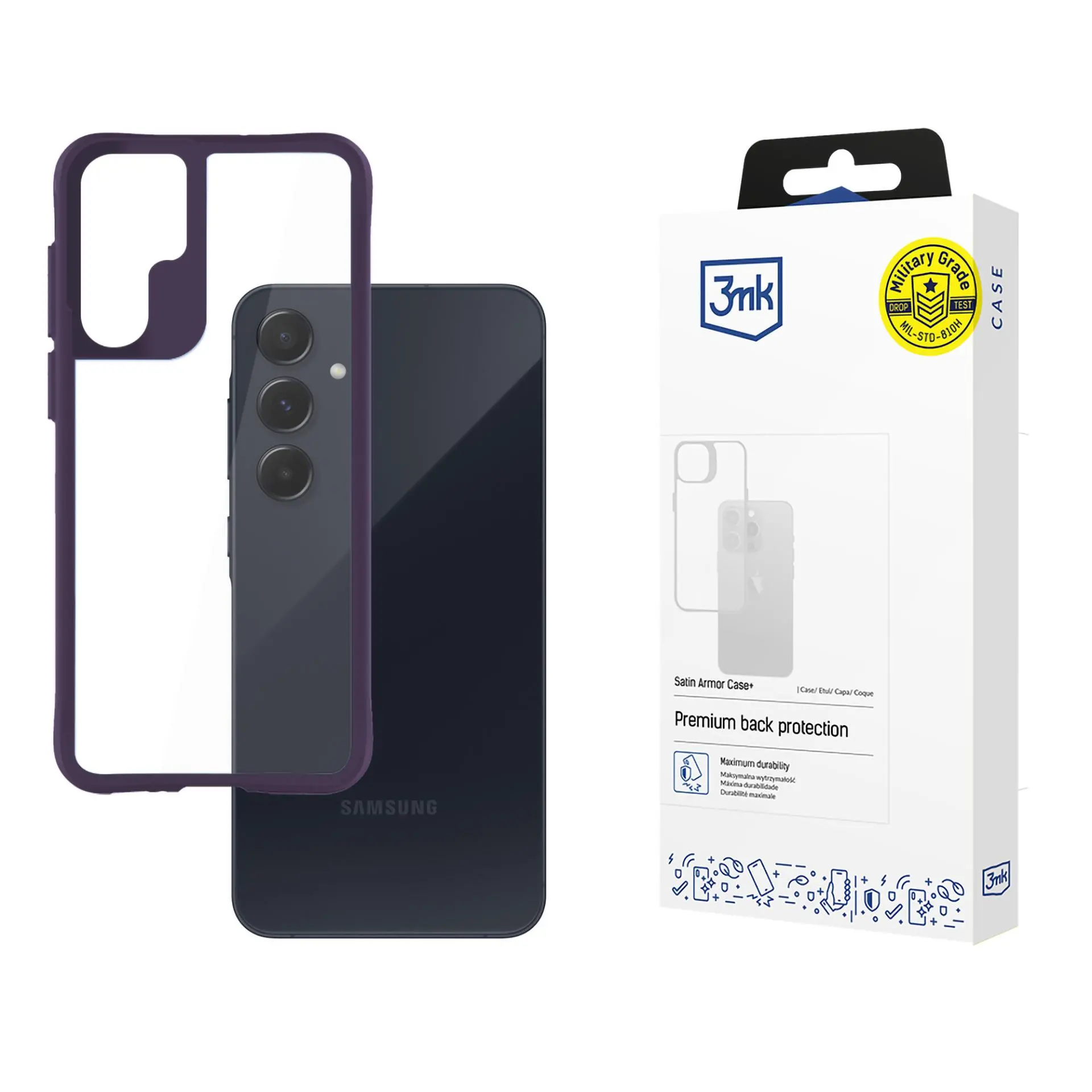 Etui 3mk Satin Armor Case+ do Samsung Galaxy A55 Czarny