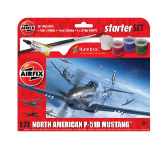 Model do sklejania Airfix A55013 Starter Set - North American P-51D Mustang