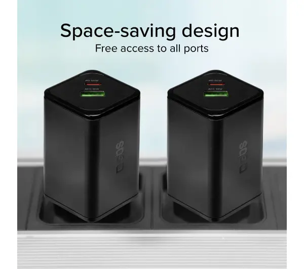 SBS NanoTube GaN PD 1XUSB-C 1XUSB-A 65W Czarny