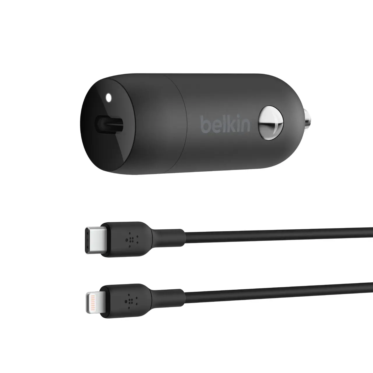 Ładowarka samochodowa Belkin Boost Charge 30W USB-C PD PPS Czarny + kabel Lightning