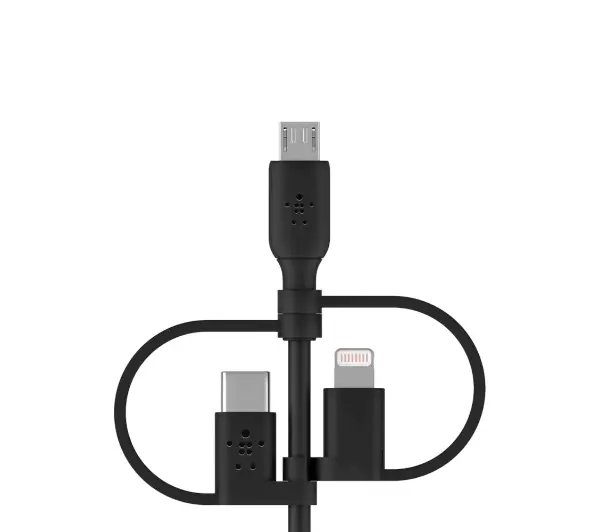 Belkin BoostCharge USB-A do lightning+MicroUSB+USB-C 1m Czarny
