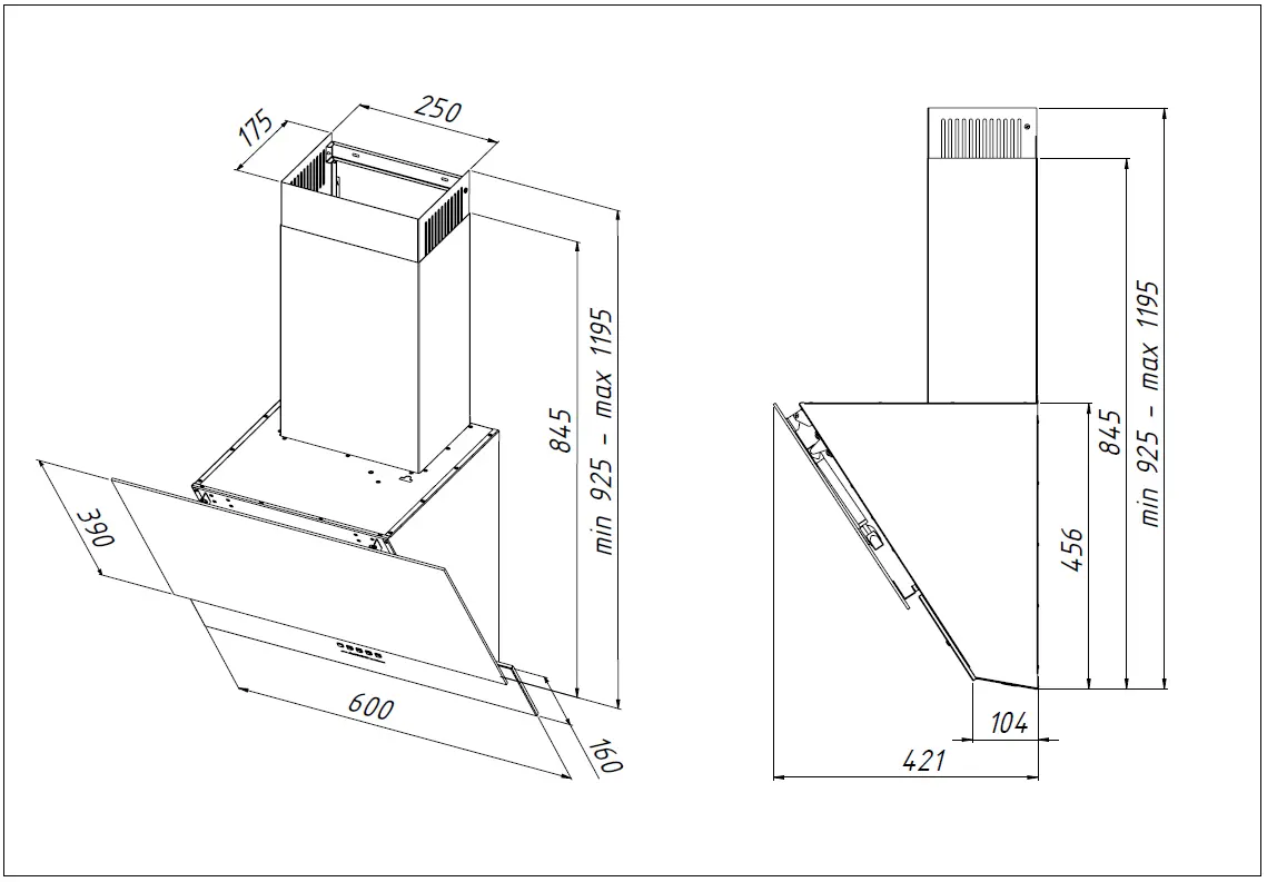 фото Витяжка похила Akpo WK-9 Stella 60 Black