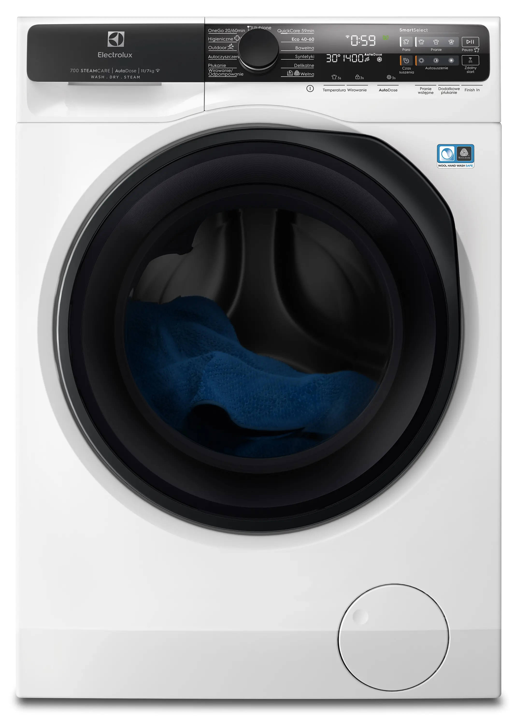 Pralko-suszarka Electrolux 700 SteamCare EW7W5607AP 63,1cm 11kg/7kg Zdalne sterowanie