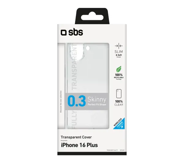 SBS Skinny do iPhone 16 Plus Przezroczysty