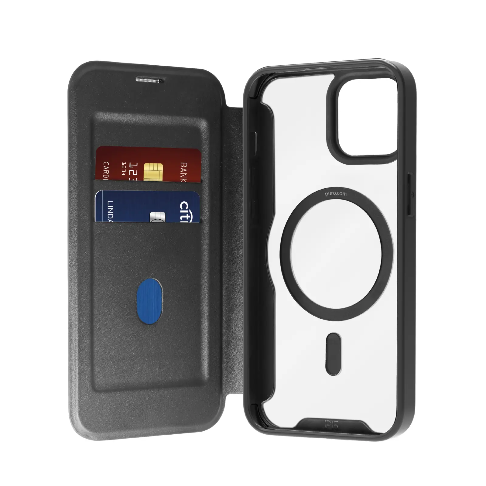 Etui Puro Book Mag Case do iPhone 16 Czarny