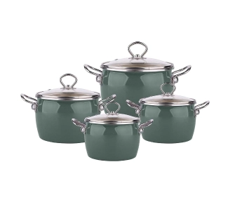 Zestaw garnków La Bonita Naturale LB8ZGE002 Indukcja Stal niskowęglowa 8 elementów