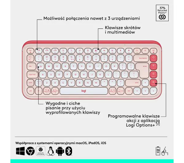 Logitech POP Icon Combo Różowy