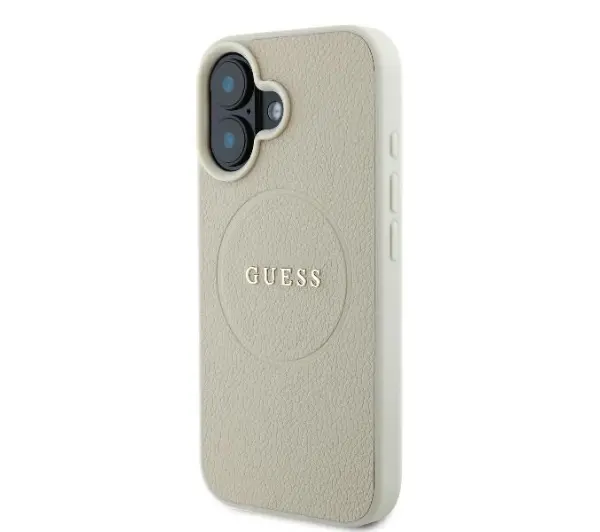 Guess hardcase Grained Ring MagSafe iPhone 16 Beżowy