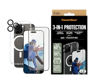 PanzerGlass Bundle 3w1 do iPhone 16 Pro Max Przezroczysty - TRZECI -55%, ALBO 5-TY ZA 1ZŁ