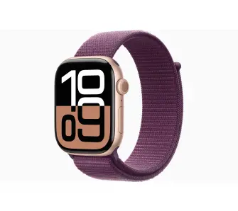 Smartwatch Apple Series 10 GPS koperta 46mm aluminium różowe złoto opaska sportowa dojrzała śliwka