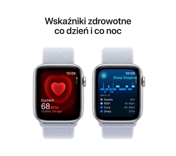 Apple Watch SE GPS + Cellular koperta 44mm aluminium srebrny opaska sportowa błękitnego obłok - Kup na Raty - RRSO 0%