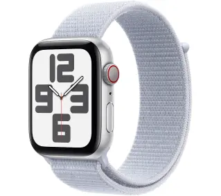 Apple Watch SE GPS + Cellular koperta 44mm aluminium srebrny opaska sportowa błękitnego obłok - Kup na Raty - RRSO 0%