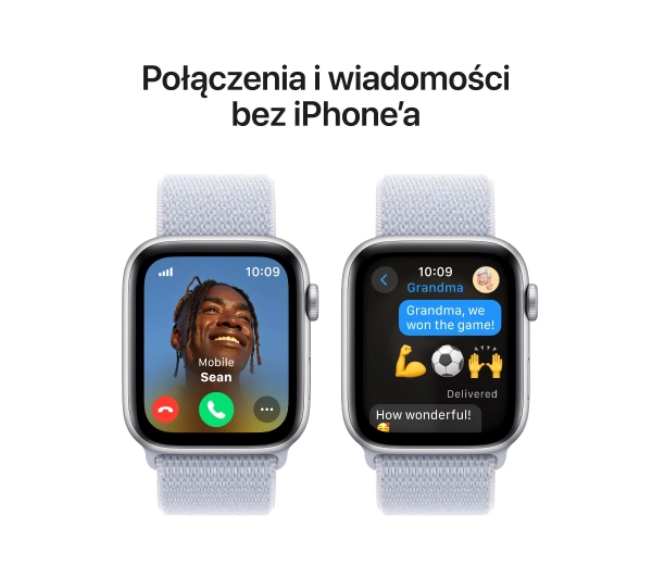 Apple Watch SE GPS + Cellular koperta 44mm aluminium srebrny opaska sportowa błękitnego obłok - Kup na Raty - RRSO 0%