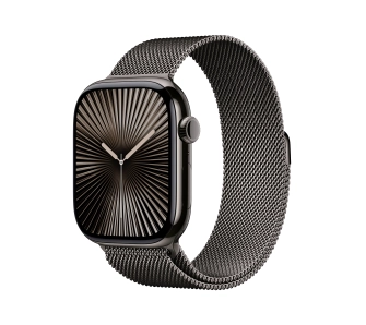 Apple Watch Series 10 GPS + Cellular koperta 46mm tytan łupek bransoleta mediolańska łupek M/L