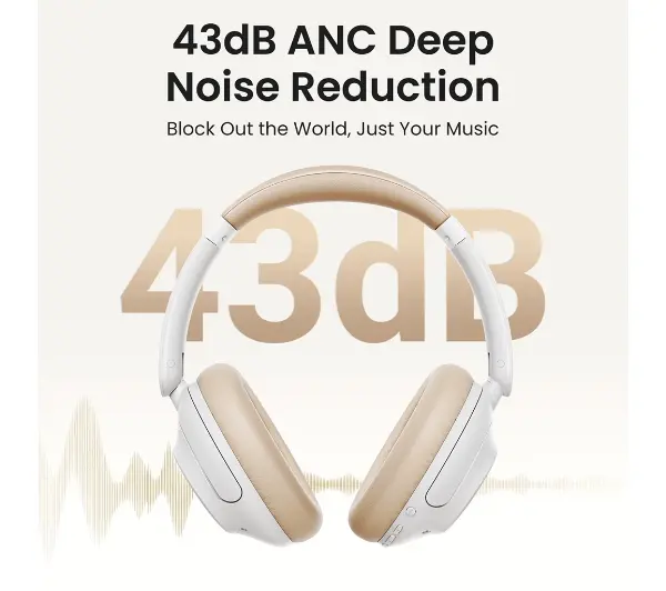 UGREEN HP202 HiTune Max5 Hybrid ANC Nauszne Bluetooth 5.0 Czarny