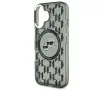 Etui Karl Lagerfeld IML Monogram Karl&Choupette Head MagSafe do iPhone 16 Czarny