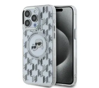 Karl Lagerfeld IML Monogram Karl&Choupette Head MagSafe do iPhone 15 Pro Max Przezroczysty
