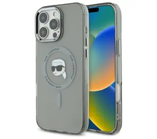 Karl Lagerfeld IML Metal Karl Head MagSafe do iPhone 16 Pro Max Czarny