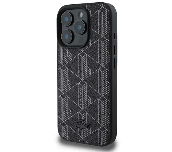 Lacoste Blend Monogram MagSafe do iPhone 16 Pro Czarny