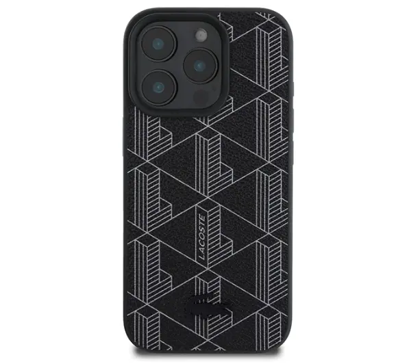 Lacoste Blend Monogram MagSafe do iPhone 16 Pro Czarny