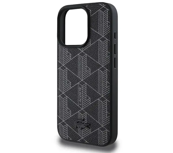 Lacoste Blend Monogram MagSafe do iPhone 16 Pro Czarny