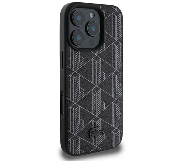 Lacoste Blend Monogram MagSafe do iPhone 16 Pro Czarny