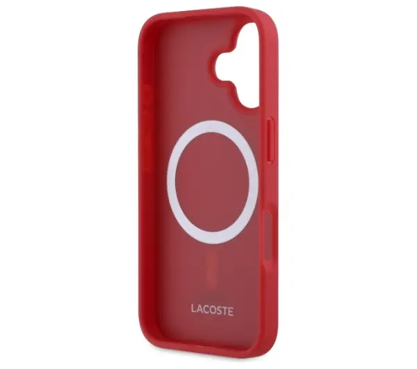Lacoste Iconic Petit Pique Woven Logo do iPhone 16 Plus Czerwony
