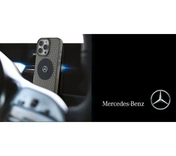 Mercedes-Benz MB Case Star Pattern MagSafe do iPhone 16 Pro Czarny