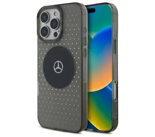Mercedes-Benz MB Case Star Pattern MagSafe do iPhone 16 Pro Czarny
