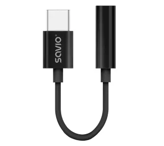 Adapter Savio AK-74 USB-C - mini jack 3,5mm Czarny