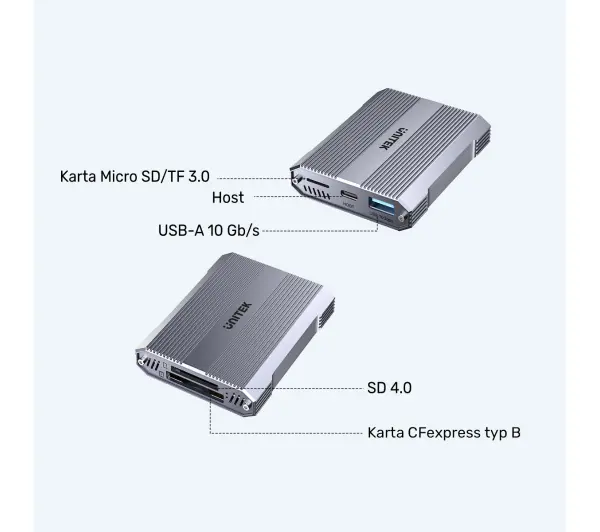 Unitek R1022C01 CF Express SD/microSD USBA 10 Gbs + HUB