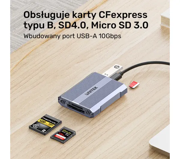 Unitek R1022C01 CF Express SD/microSD USBA 10 Gbs + HUB