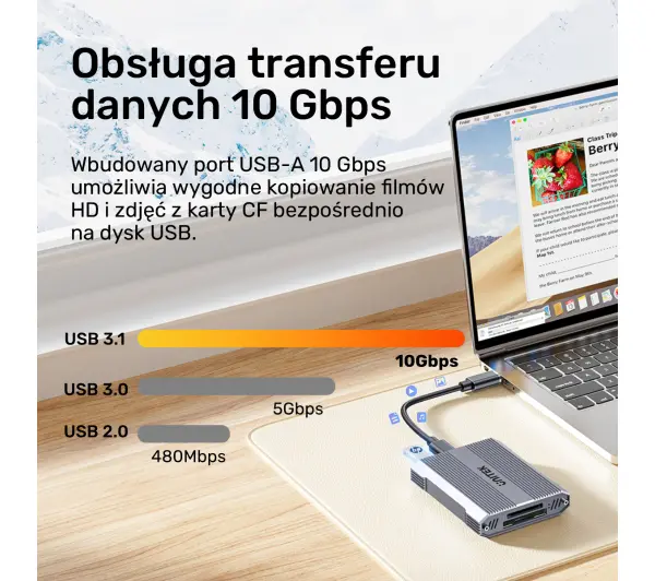 Unitek R1022C01 CF Express SD/microSD USBA 10 Gbs + HUB