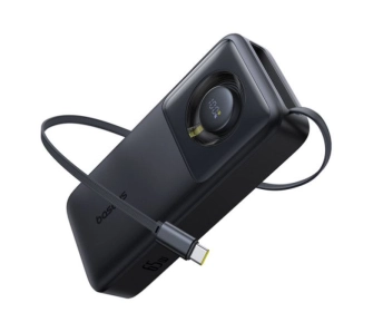 Powerbank Baseus Free2Pull 20000mAh z wbudowanym kablem USB-C 65W Czarny