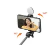 Selfie stick Hurtel WH1YXS 1m z lampą Czarno-srebrny