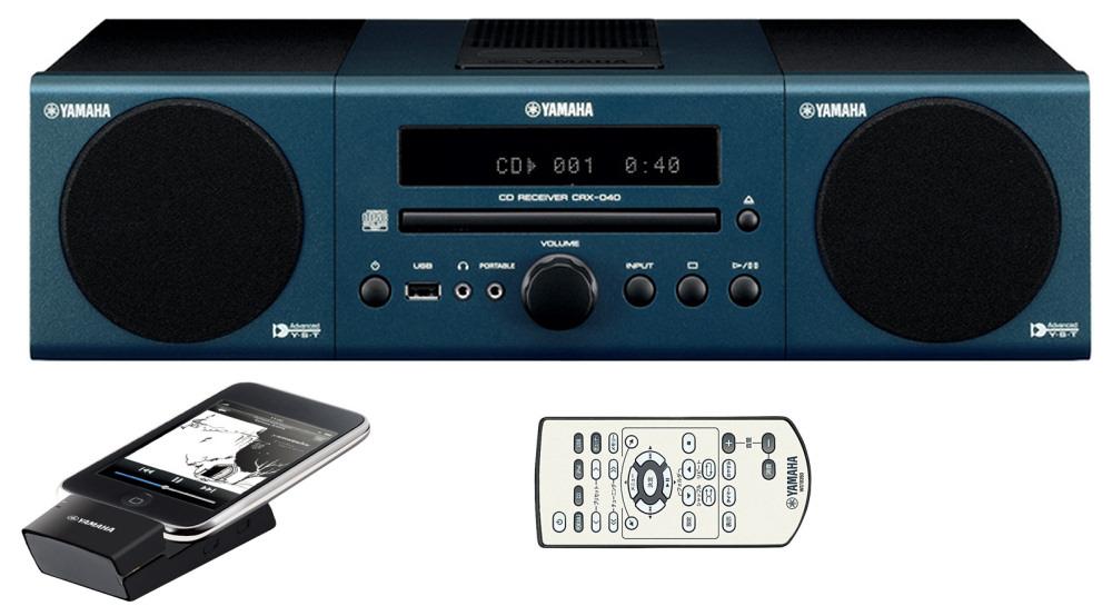 Wieża Yamaha MCR-140 + nadajnik do iPoda (ciemnoniebieski)