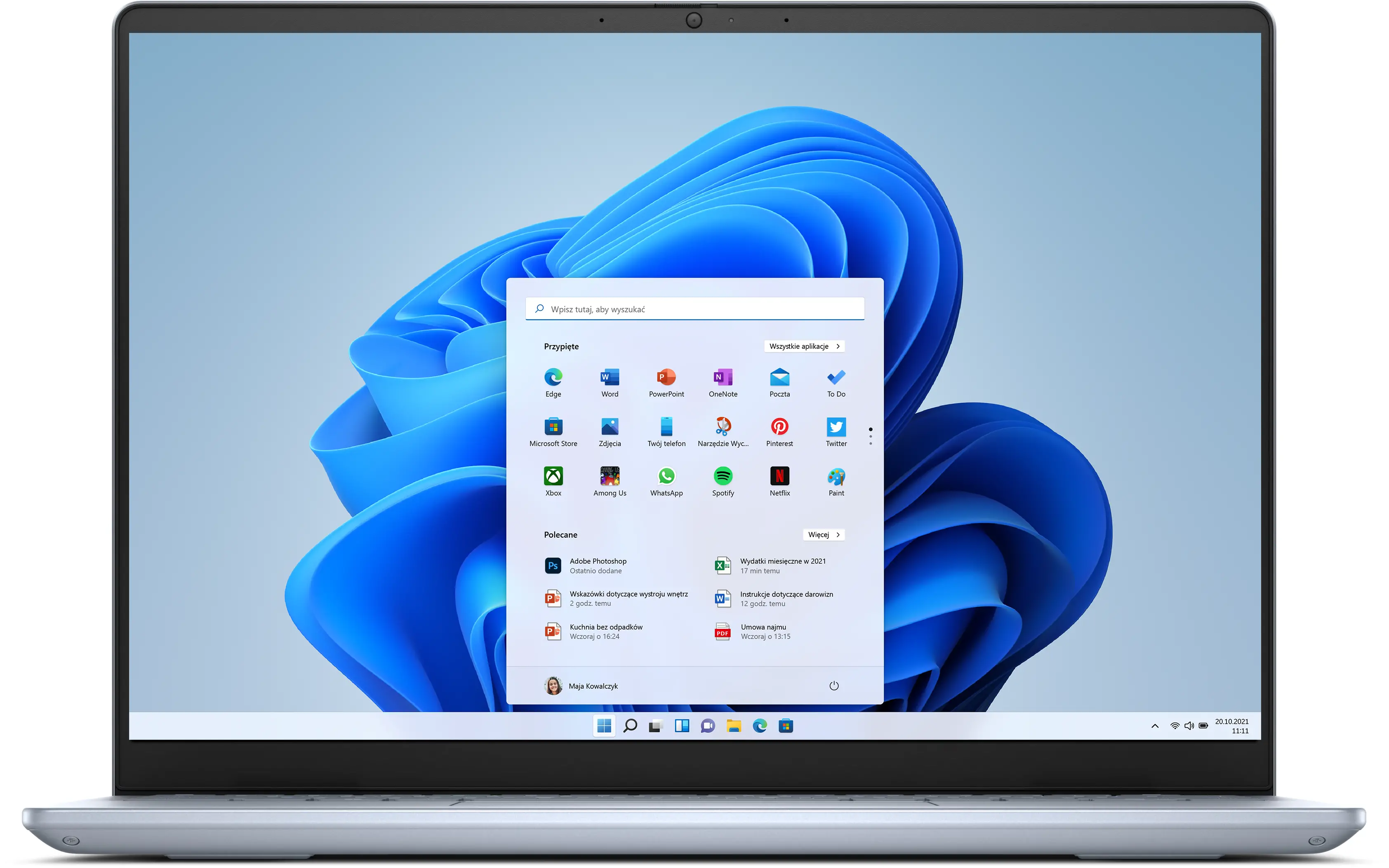 Laptop biznesowy Dell Inspiron 14 Plus 7440-7937 14" Ultra 9 185H 32GB RAM 1TB Dysk SSD Win11 Pro Srebrno-niebieski Funkcje AI