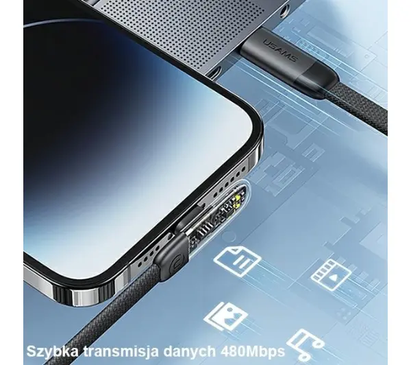 USAMS USB-C do Lightning PD 20W 2m Biały