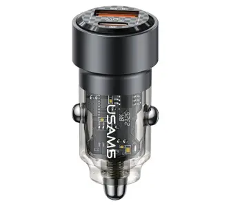 Ładowarka samochodowa USAMS USB+USB-C 60W Fast Charge Czarny