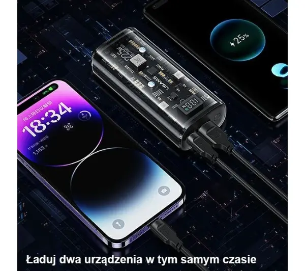 USAMS US-CD189 9000mAh PD 22,5W Czarny