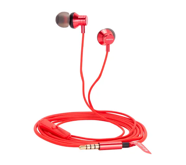 Aiwa ESTM-50RD Dokanałowe Mikrofon Czerwony