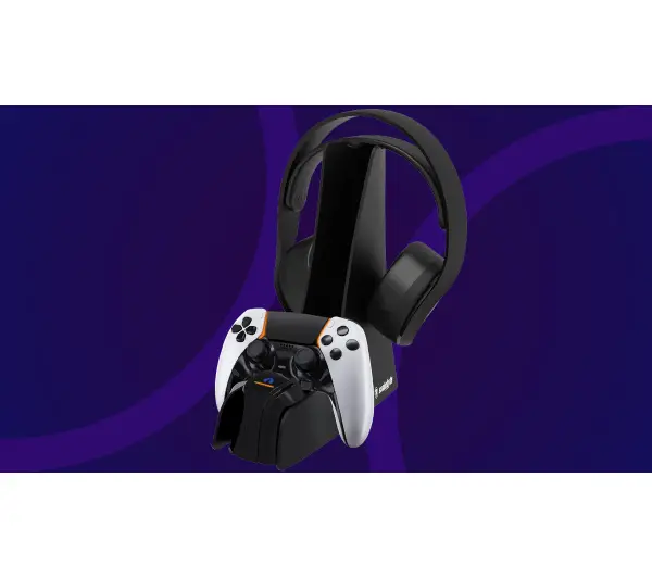 Snakebyte SB920806 Dual Charge 5 + Headset Stand Czarny