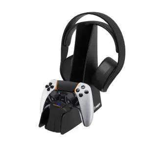 Ładowarka Snakebyte SB920806 Dual Charge 5 + Headset Stand Czarny