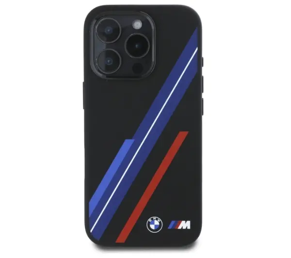BMW Silicone Random Lines MagSafe do iPhone 16 Pro Czarny