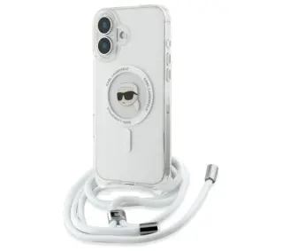 Karl Lagerfeld Crossbody IML Karl Head MagSafe do iPhone 16 Przezroczysty