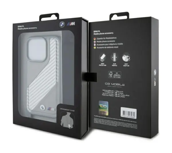 BMW M Edition Carbon Stripe & Strap do iPhone 16 Pro Max Szary