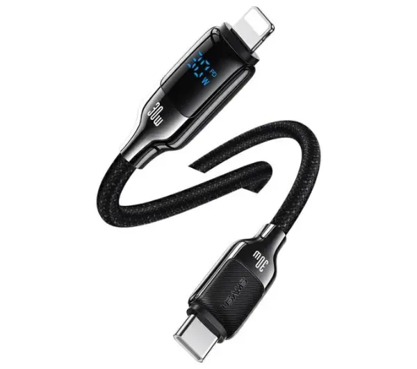 USAMS USB-C do Lightning 30W 1,2m Czarny