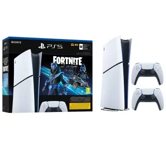 Konsola Sony PlayStation 5 Digital Slim D Chassis (PS5) 1TB Fortnite Cobalt + Dodatkowy Pad Biały